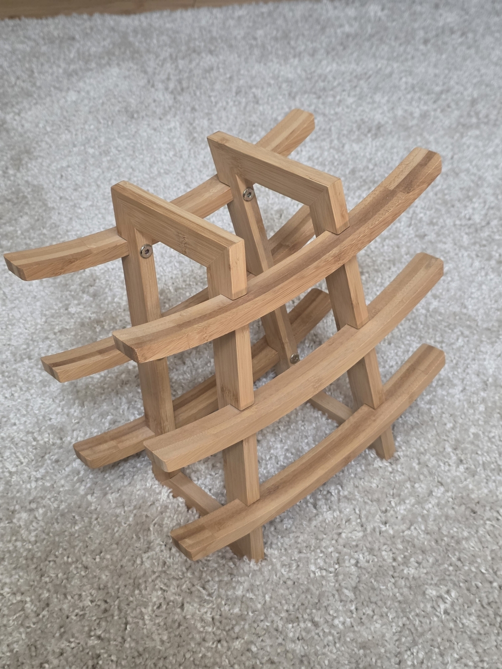 Asian Accent  Light Brown Bamboo Wine Rack.